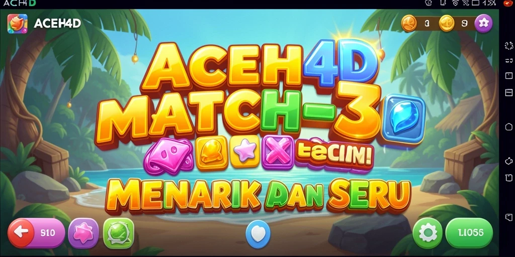 Screenshot gameplay ACEH4D yang menggambarkan keseruan mencocokkan elemen.