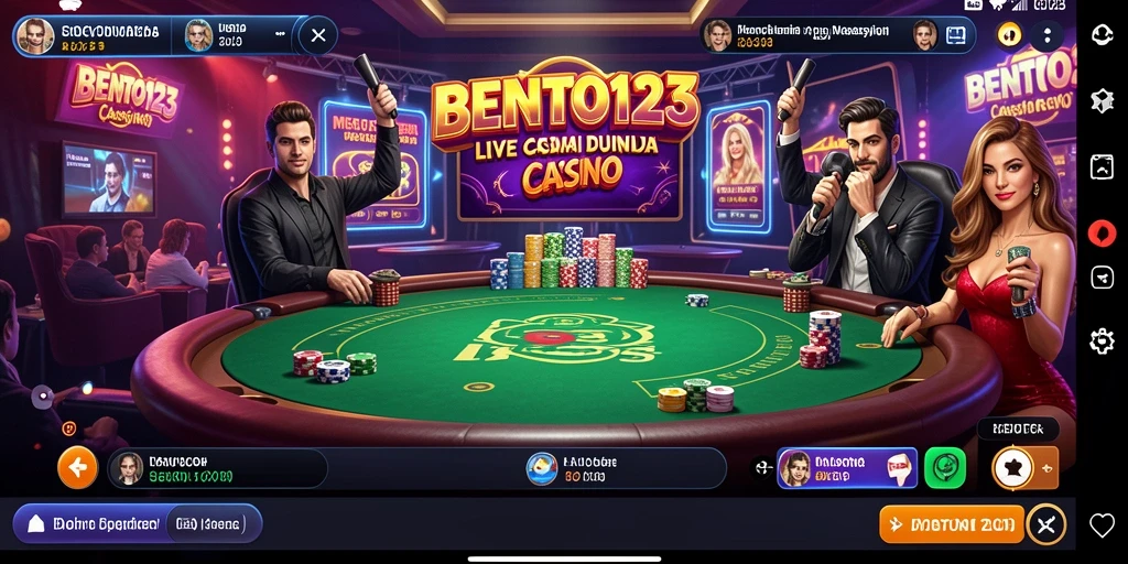 Screenshot gameplay BENTO123 menampilkan dealer langsung dalam aksi.