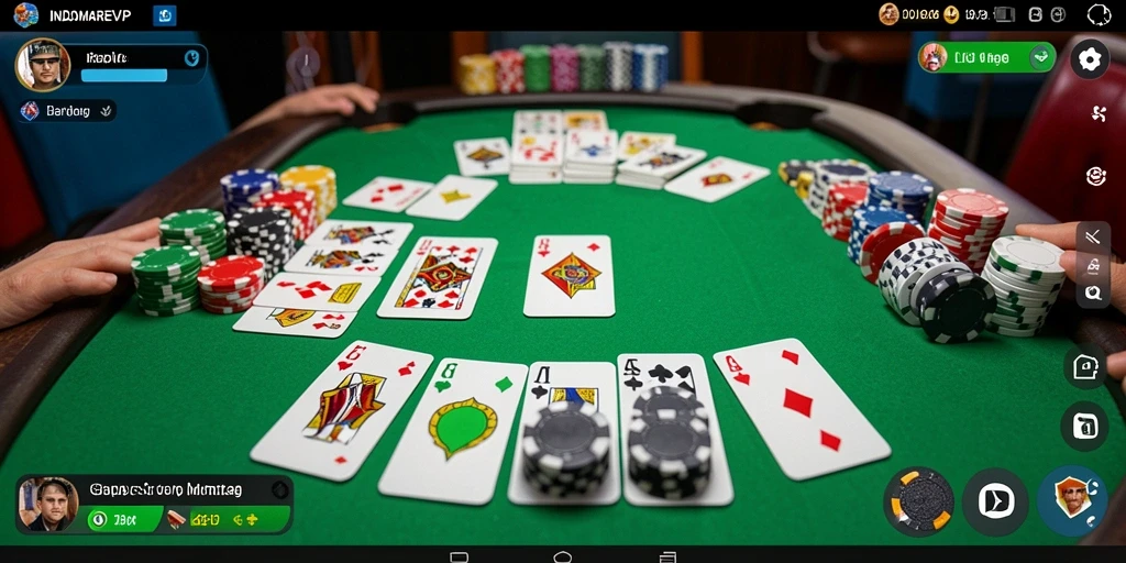 Tampilan screenshot INDOMAREVIP menampilkan keseruan gameplay Gaple.
