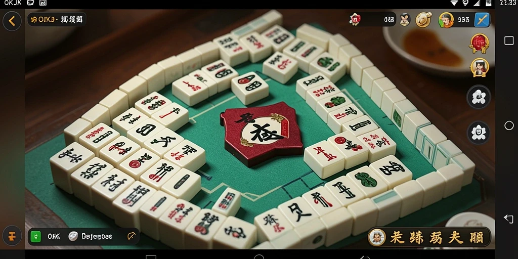 Screenshot gameplay OKJK yang menunjukkan aksi bermain Mahjong.