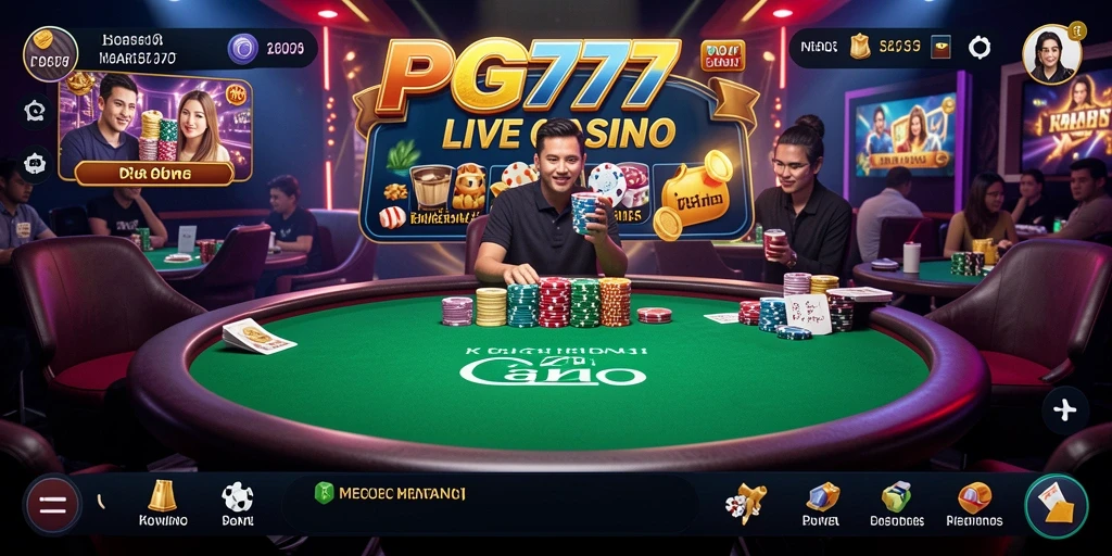 Tampilan gameplay Live Casino di PG777 yang mengasyikkan dan interaktif.