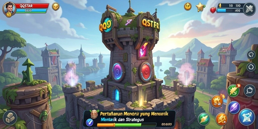 Tangkapan layar menunjukkan gameplay menara pertahanan yang menarik dan strategis.