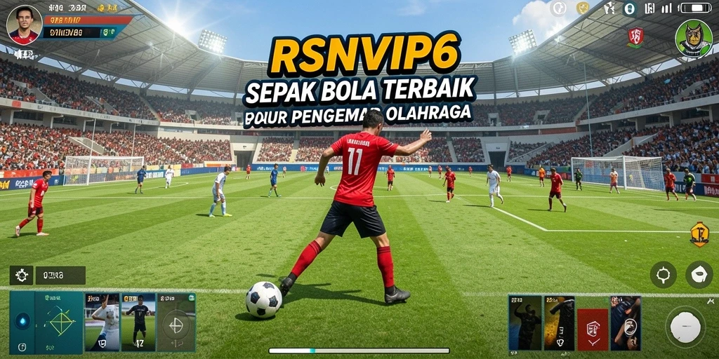 Gameplay seru dalam RSNVIP6 yang menampilkan aksi sepak bola mendebarkan.