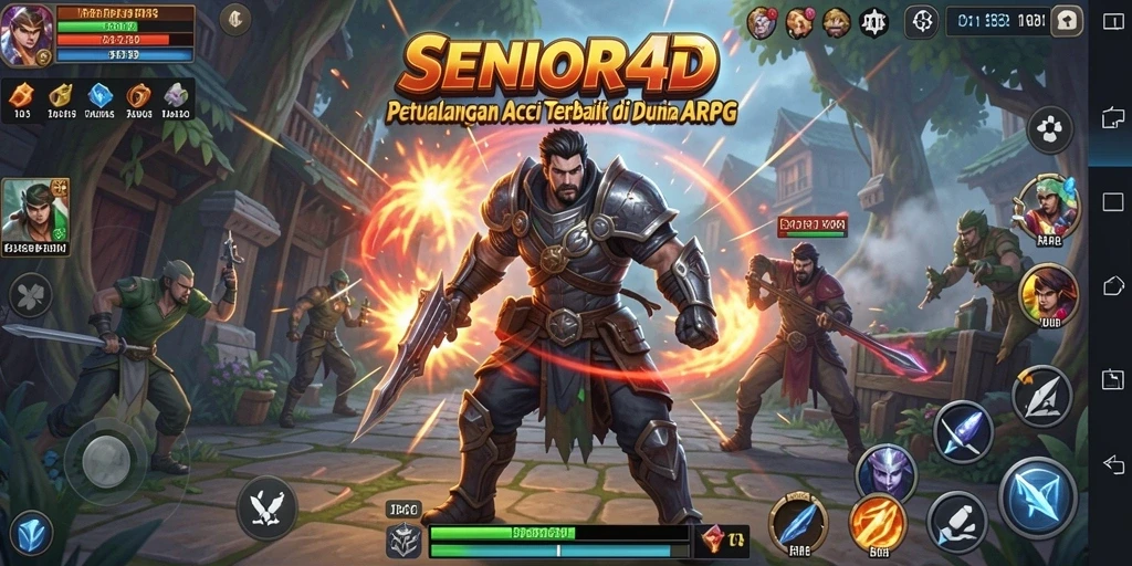 Tampilan dinamis dari gameplay <strong>SENIOR4D</strong> saat pertarungan intens.