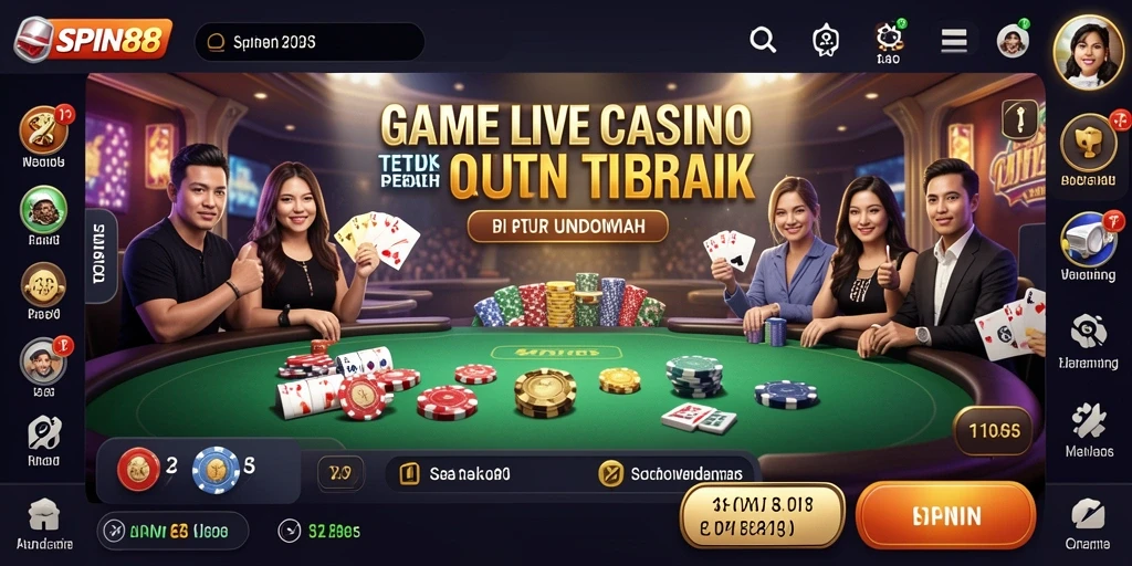 Screenshot gameplay SPIN88 menampilkan suasana kasino yang mendebarkan.